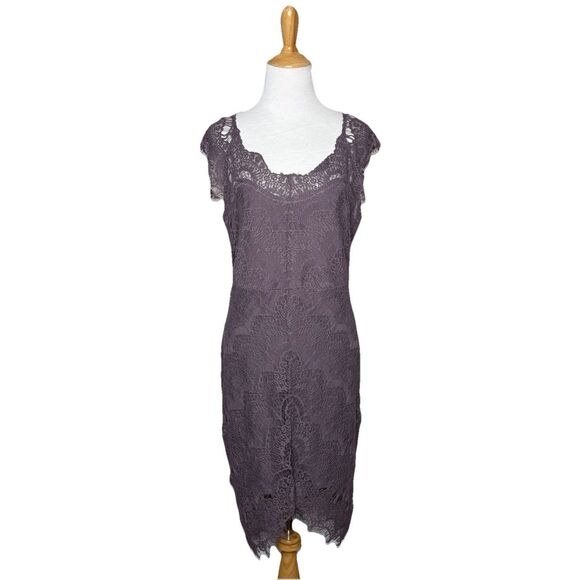 Free People Intimately Purple Peekaboo Lace Slip Dress Womens Size Medium - Picture 1 of 6